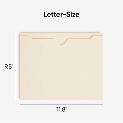 Smead Straight Tab Cut Letter Recycled File Jacket - 8 1/2" x 11" - 2" Expansion - 11 pt. - 2 Plys - Manila - Reinforced