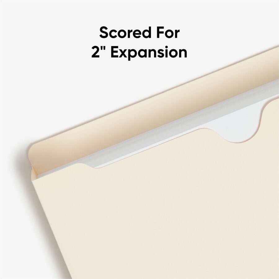 Smead Straight Tab Cut Letter Recycled File Jacket - 8 1/2" x 11" - 2" Expansion - 11 pt. - 2 Plys - Manila - Reinforced