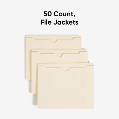 Smead Straight Tab Cut Letter Recycled File Jacket - 8 1/2" x 11" - 2" Expansion - 11 pt. - 2 Plys - Manila - Reinforced
