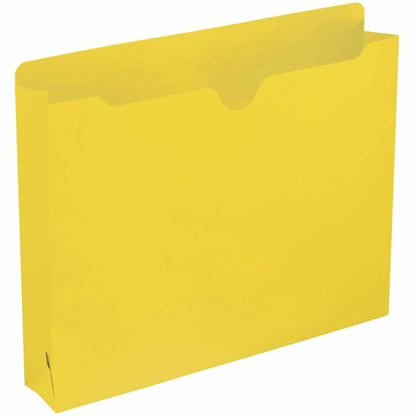 Smead Colored Straight Tab Cut Letter Recycled File Jacket - 8 1/2" x 11" - 2" Expansion - 11 pt. - 2 Plys - Yellow - 50