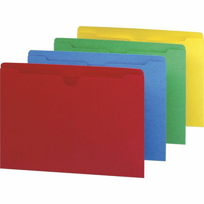 Smead Colored Straight Tab Cut Letter Recycled File Jacket - 8 1/2" x 11" - 50 Sheets Capacity - 11 pt. - 2 Plys - 100 /
