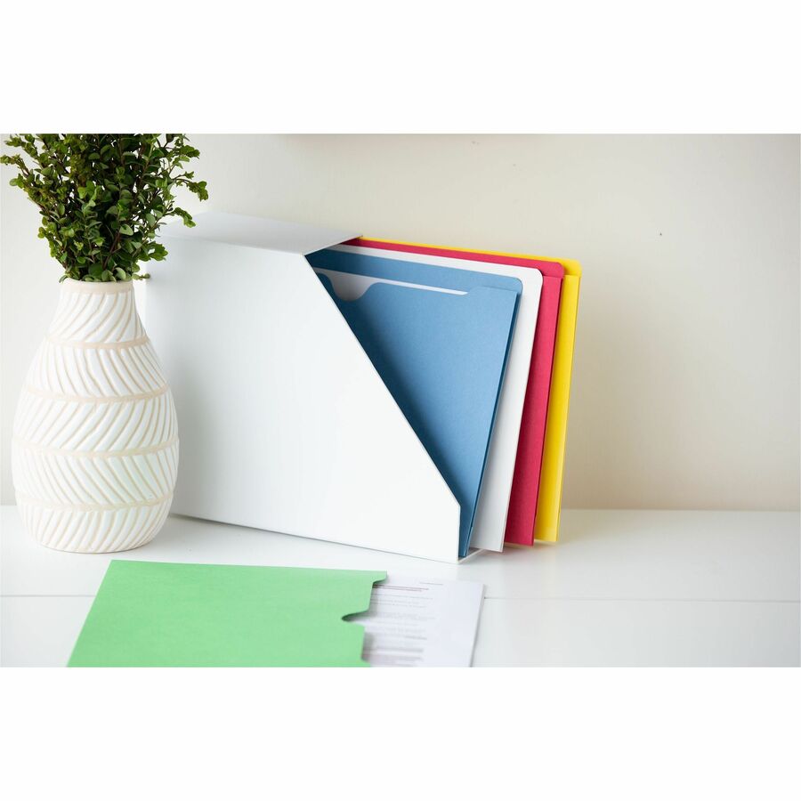 Smead Colored Straight Tab Cut Letter Recycled File Jacket - 8 1/2" x 11" - 50 Sheets Capacity - 11 pt. - 2 Plys - 100 /