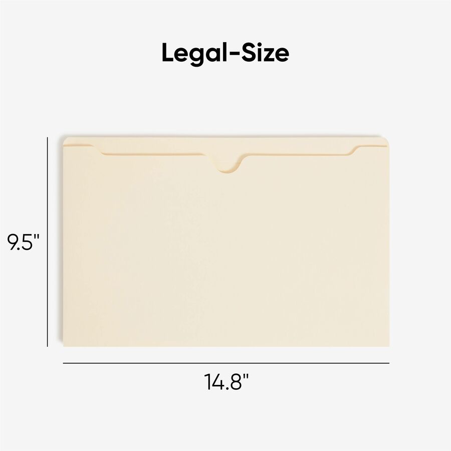 Smead Legal Recycled File Jacket - 8 1/2" x 14" - 2" Expansion - 11 pt. - 2 Plys - Manila - Reinforced, Slip Resistant -