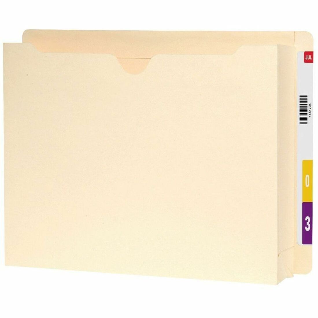 Smead Straight Tab Cut Letter Recycled File Jacket - 8 1/2" x 11" - 2" Expansion - 14 pt. - 2 Plys - Manila - 25 / Box