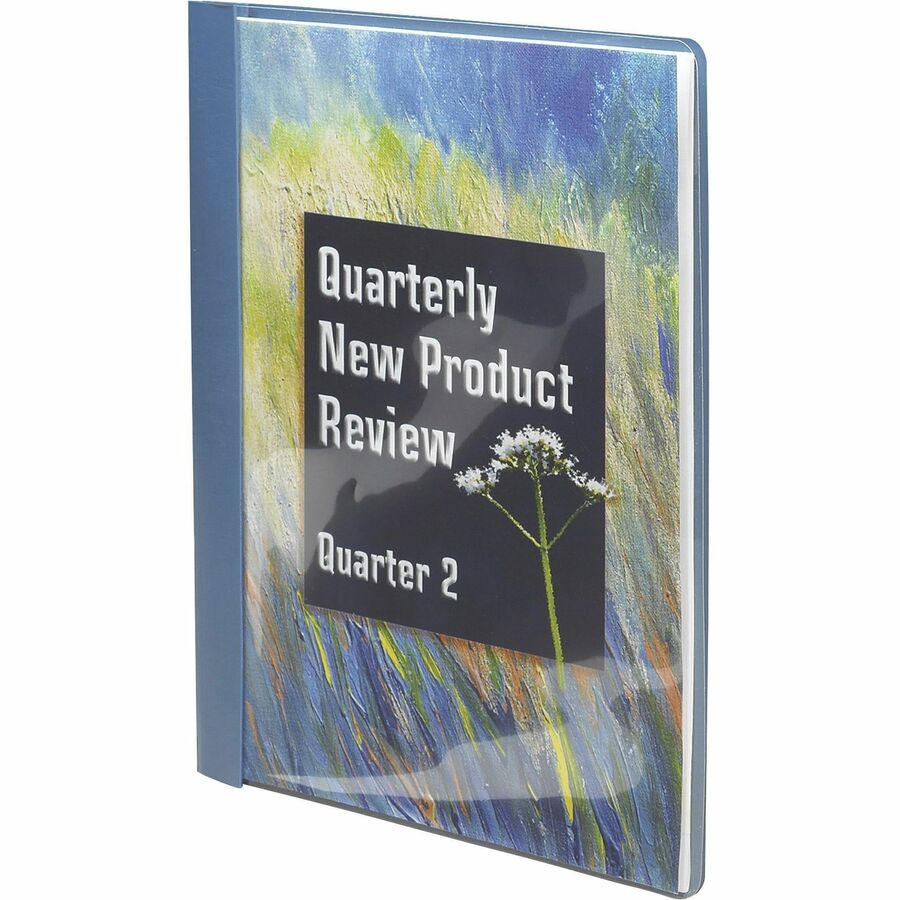 Smead Letter Recycled Report Cover - 8 1/2" x 11" - 3 Fastener - 1/2" for Folder - 12 pt. - Vinyl, Metal - Blue - 50% Re