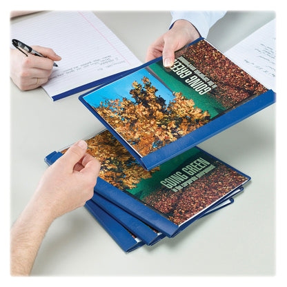 Smead Letter Recycled Report Cover - 8 1/2" x 11" - 3 Fastener - 1/2" for Folder - 12 pt. - Vinyl, Metal - Blue - 50% Re