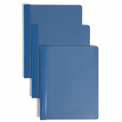 Smead Letter Report Cover - 8 1/2" x 11" - 3 Fastener - 1/2" for Folder - 12 pt. - Vinyl, Metal - Dark Blue - 50% Recycl