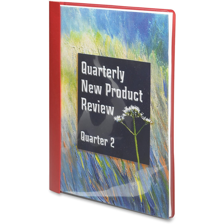 Smead Letter Recycled Report Cover - 8 1/2" x 11" - 3 Fastener - 1/2" for Folder - 12 pt. - Vinyl, Metal - Red - 50% Rec
