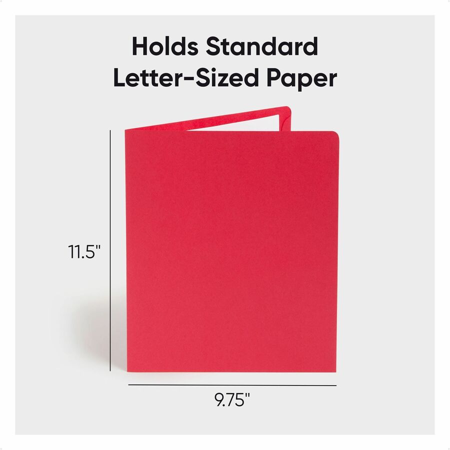Smead Letter Recycled Pocket Folder - 8 1/2" x 11" - 100 Sheets Capacity - Folder - 2 Pocket - 11 pt. - Leatherette - Re