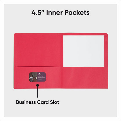 Smead Letter Recycled Pocket Folder - 8 1/2" x 11" - 100 Sheets Capacity - Folder - 2 Pocket - 11 pt. - Leatherette - Re
