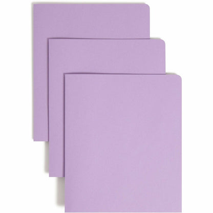 Smead Letter Recycled Pocket Folder - 1/2" Folder Capacity - 8 1/2" x 11" - 2 Pocket - 11 pt. - Leatherette - Lavender -
