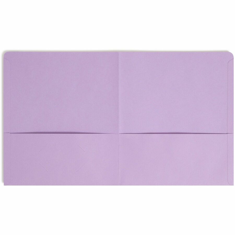 Smead Letter Recycled Pocket Folder - 1/2" Folder Capacity - 8 1/2" x 11" - 2 Pocket - 11 pt. - Leatherette - Lavender -