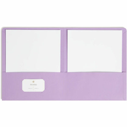 Smead Letter Recycled Pocket Folder - 1/2" Folder Capacity - 8 1/2" x 11" - 2 Pocket - 11 pt. - Leatherette - Lavender -