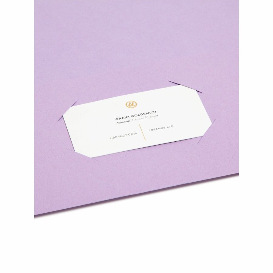 Smead Letter Recycled Pocket Folder - 1/2" Folder Capacity - 8 1/2" x 11" - 2 Pocket - 11 pt. - Leatherette - Lavender -