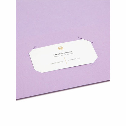 Smead Letter Recycled Pocket Folder - 1/2" Folder Capacity - 8 1/2" x 11" - 2 Pocket - 11 pt. - Leatherette - Lavender -
