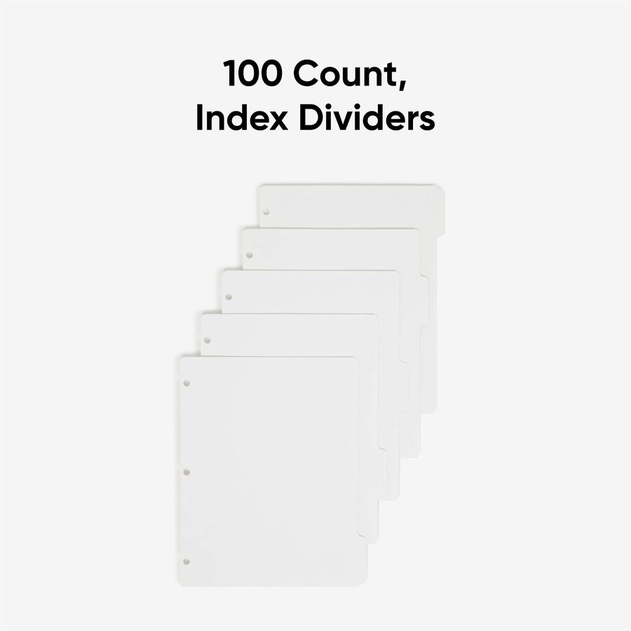 Smead Three-Ring Binder Index Dividers - 5 Tab(s)/Set - Letter - 8.50" Width x 11" Length - White Divider - 10% Recycled