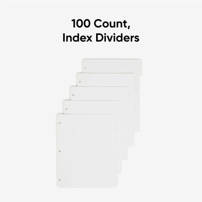 Smead Three-Ring Binder Index Dividers - 5 Tab(s)/Set - Letter - 8.50" Width x 11" Length - White Divider - 10% Recycled