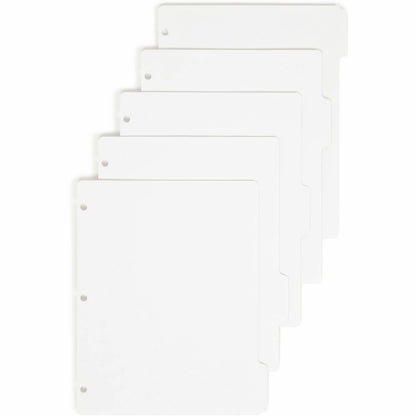 Smead Three-Ring Binder Index Dividers - 5 Tab(s)/Set - Letter - 8.50" Width x 11" Length - White Divider - 10% Recycled