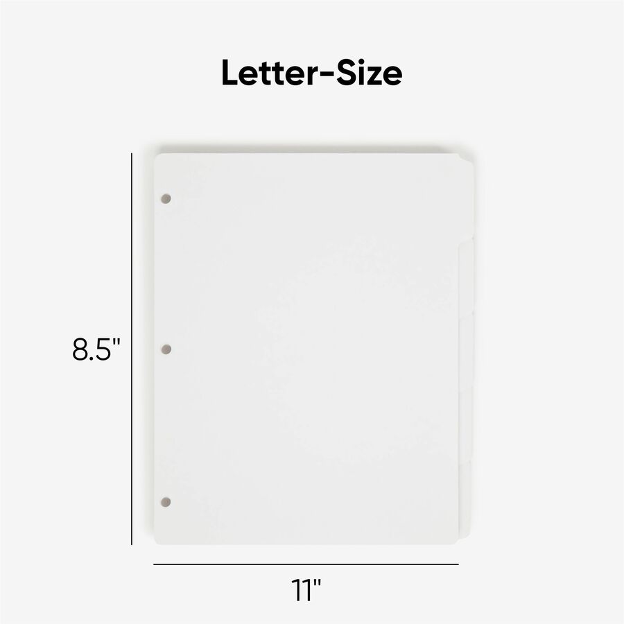 Smead Three-Ring Binder Index Dividers - 5 Tab(s)/Set - Letter - 8.50" Width x 11" Length - White Divider - 10% Recycled