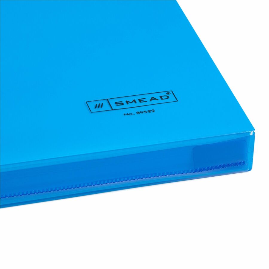 Smead Ultracolor Letter File Pocket - 8 1/2" x 11" - 200 Sheets Capacity - 1 1/4" Expansion - Polypropylene - Blue - 5 /