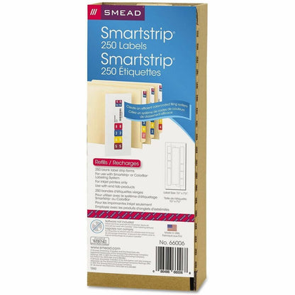 Smead Smartstrip Labeling System ColorBar Refill Labels - 7 1/2" Width x 1 1/2" Length - Inkjet