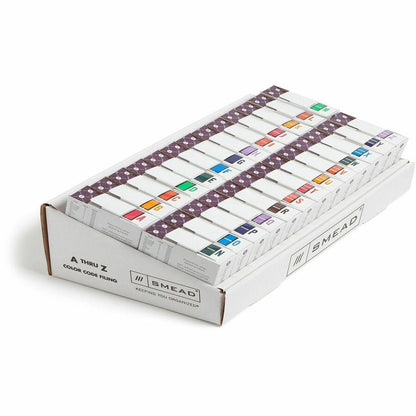 Smead BCCR Bar-Style Color-Coded Labels - A-Z - x 1 1/4" Width x 1" Length - Assorted - Laminated - 500 / Roll - 1 Box