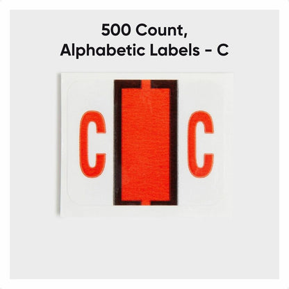 Smead BCCR Bar-Style Color-Coded Labels - C - x 1 1/4" Width x 1" Length - Dark Orange - Laminated - 1 Roll