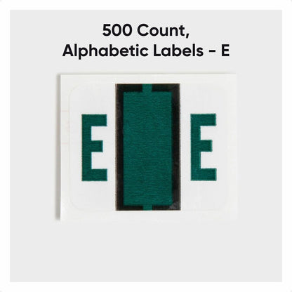 Smead BCCR Bar-Style Color-Coded Labels - E - x 1 1/4" Width x 1" Length - Dark Green - Laminated - 1 Roll