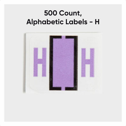 Smead BCCR Bar-Style Color-Coded Labels - H - x 1 1/4" Width x 1" Length - Lavender - Laminated - 1 Roll