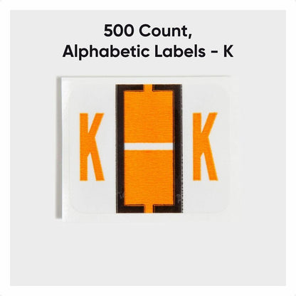 Smead BCCR Bar-Style Color-Coded Labels - K - x 1 1/4" Width x 1" Length - Light Orange - Laminated - 1 Roll