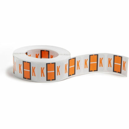 Smead BCCR Bar-Style Color-Coded Labels - K - x 1 1/4" Width x 1" Length - Light Orange - Laminated - 1 Roll