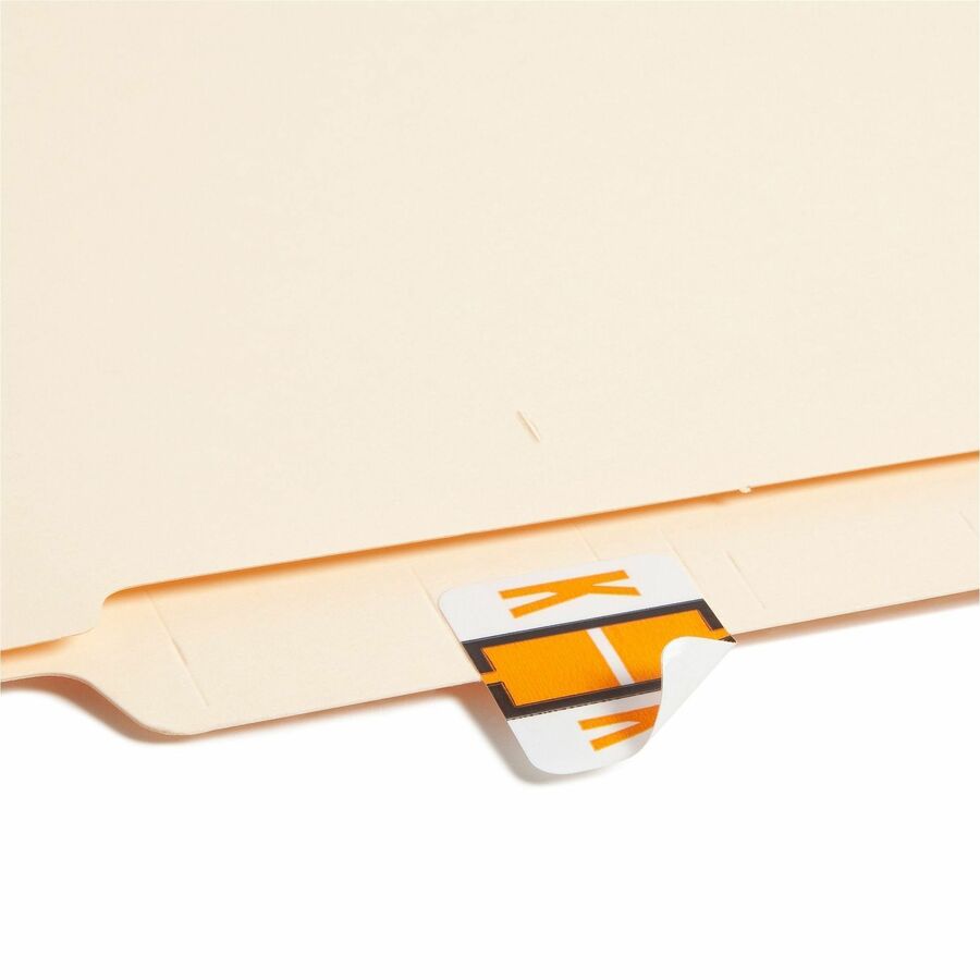 Smead BCCR Bar-Style Color-Coded Labels - K - x 1 1/4" Width x 1" Length - Light Orange - Laminated - 1 Roll