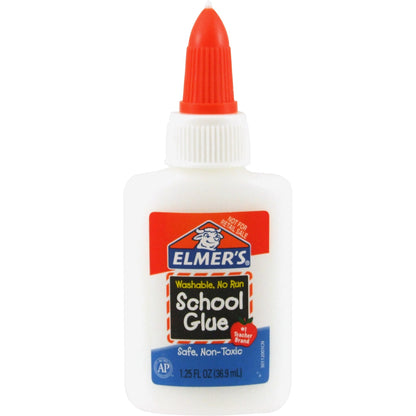 Elmer's Washable School Glue - 1.25 oz - White - 1 Each