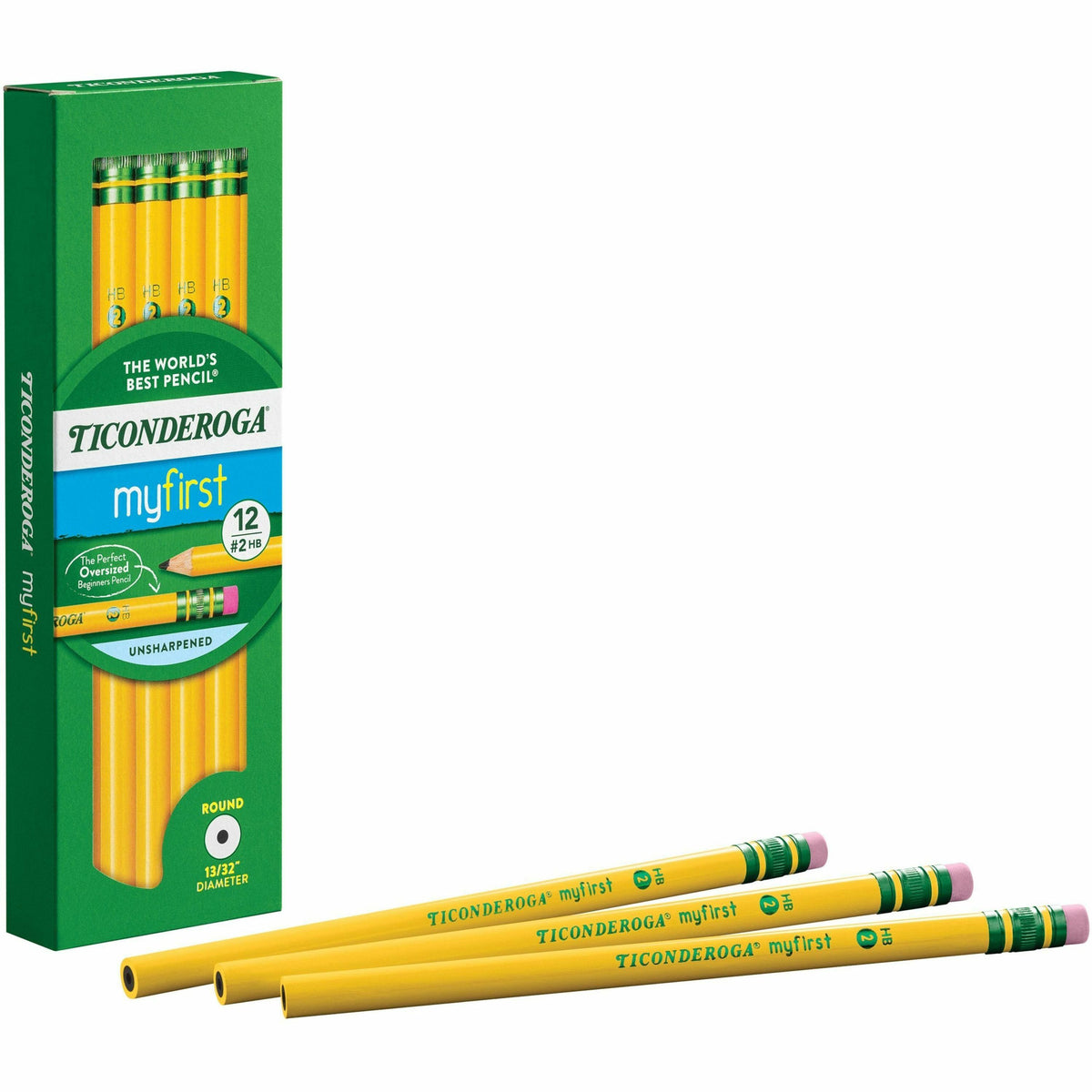 Ticonderoga Beginner No. 2 Pencils with Erasers - #2 - Yellow Barrel - 1 Dozen