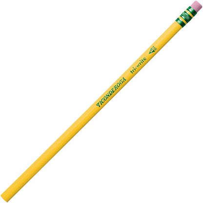 Ticonderoga Tri-Write Wooden Pencils - Black Lead - 2HB - Yellow Barrel - 1 Dozen