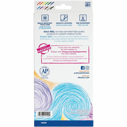 Prang Colored Pencils - Assorted Lead - Assorted Barrel - 12 / Set