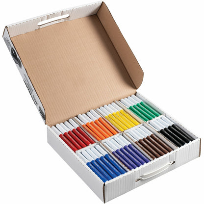 Prang Bullet Tip Washable Master Pack Art Markers - Washable - Violet, Black, Green, Orange, Purple, Yellow, Red, Brown 