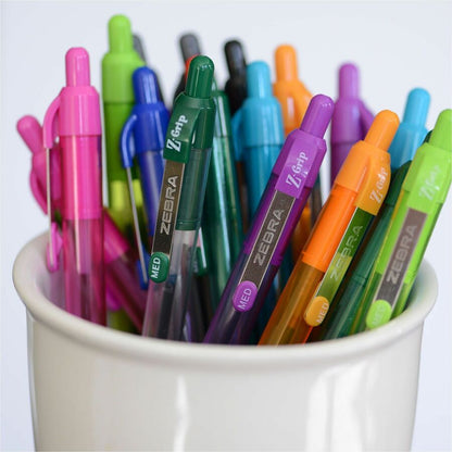 Zebra Z-Grip Retractable Ballpoint Pens - 1 mm Medium Pen Point - Retractable - Black Ink - Black Barrel - 12 / Dozen