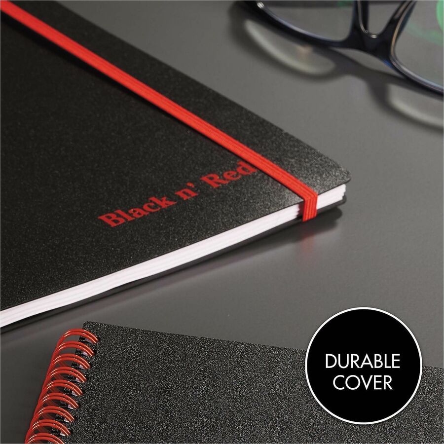 ACCO Business Notebook - 70 Sheets - Wire Bound - 24 lb Basis Weight - A5 - 5 7/8" x 8 1/4" Sheet Size - White Paper - R