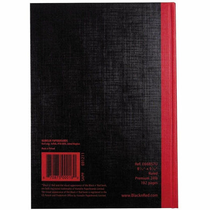 ACCO Casebound Ruled Notebooks - A5 - 96 Sheets - Sewn - 24 lb Basis Weight - A5 - 5 5/8" x 8 1/4" Sheet Size - White Pa