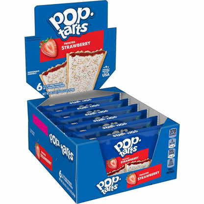 Pop Tarts Frosted Strawberry Toaster Pastries - Strawberry, Frosted Strawberry - 1 - 1.37 lb - 2/Pack - 6 / Box