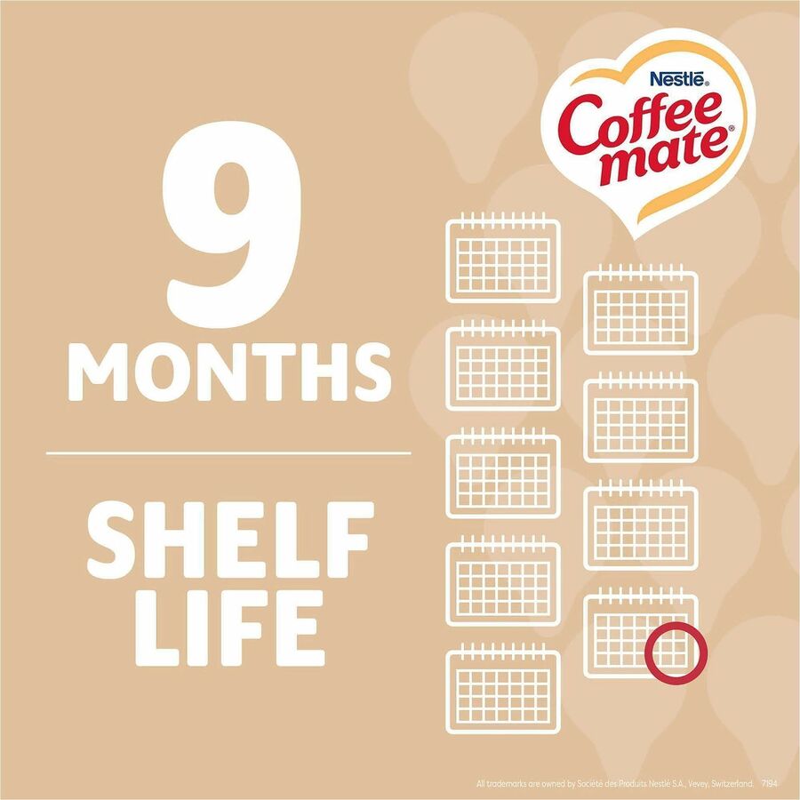 Coffee mate Original Nondairy Liquid Creamer Singles - Original Flavor - 0.38 fl oz (11 mL) - 50 Serving - 50 / Box