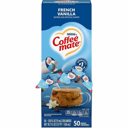 Coffee mate French Vanilla Nondairy Liquid Creamer Singles - Natural & Artificial French Vanilla Flavor - 0.38 fl oz (11