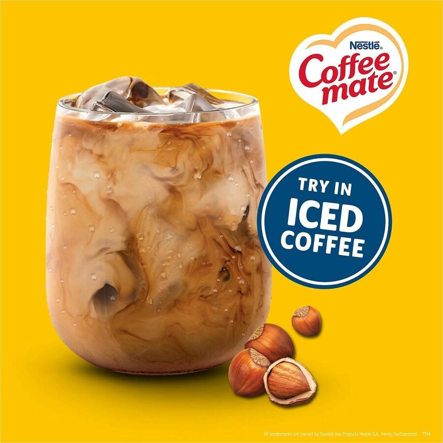 Coffee mate Hazelnut Nondairy Liquid Creamer Singles - Artificial Hazelnut Flavor - 0.38 fl oz (11 mL) - 50 Serving - 50