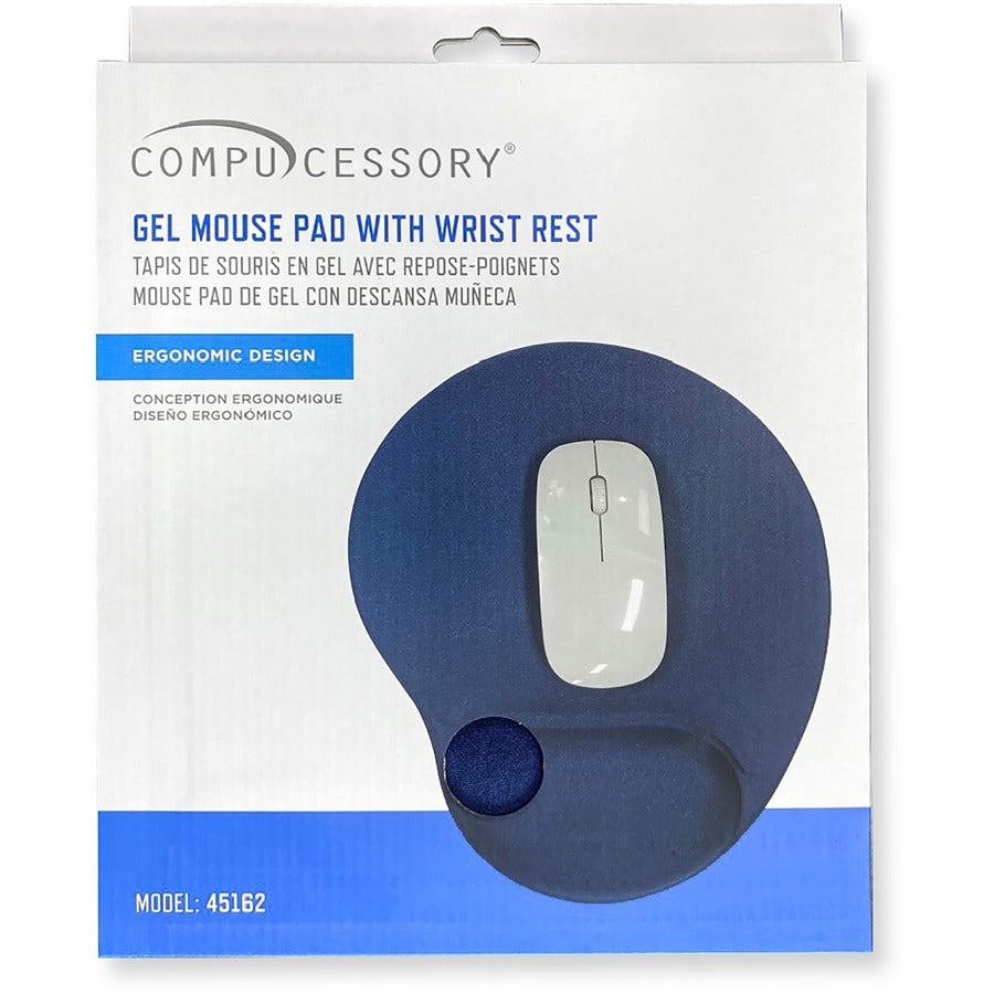 Compucessory Gel Mouse Pads - 9" Height x 10" Width x 1" Depth - Blue - Gel - 1 Each