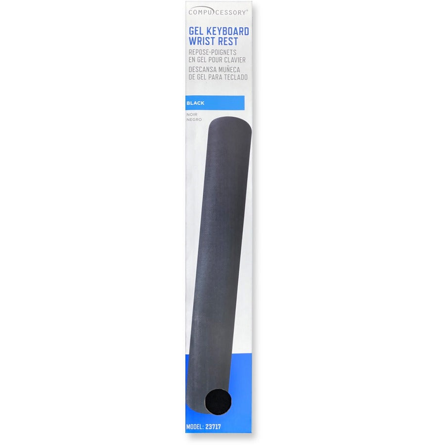 Compucessory Gel Keyboard Wrist Rest Pads - 19" Height x 2.87" Width x 0.75" Depth - Black - 1 Each