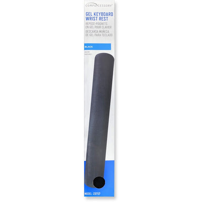 Compucessory Gel Keyboard Wrist Rest Pads - 19" Height x 2.87" Width x 0.75" Depth - Black - 1 Each