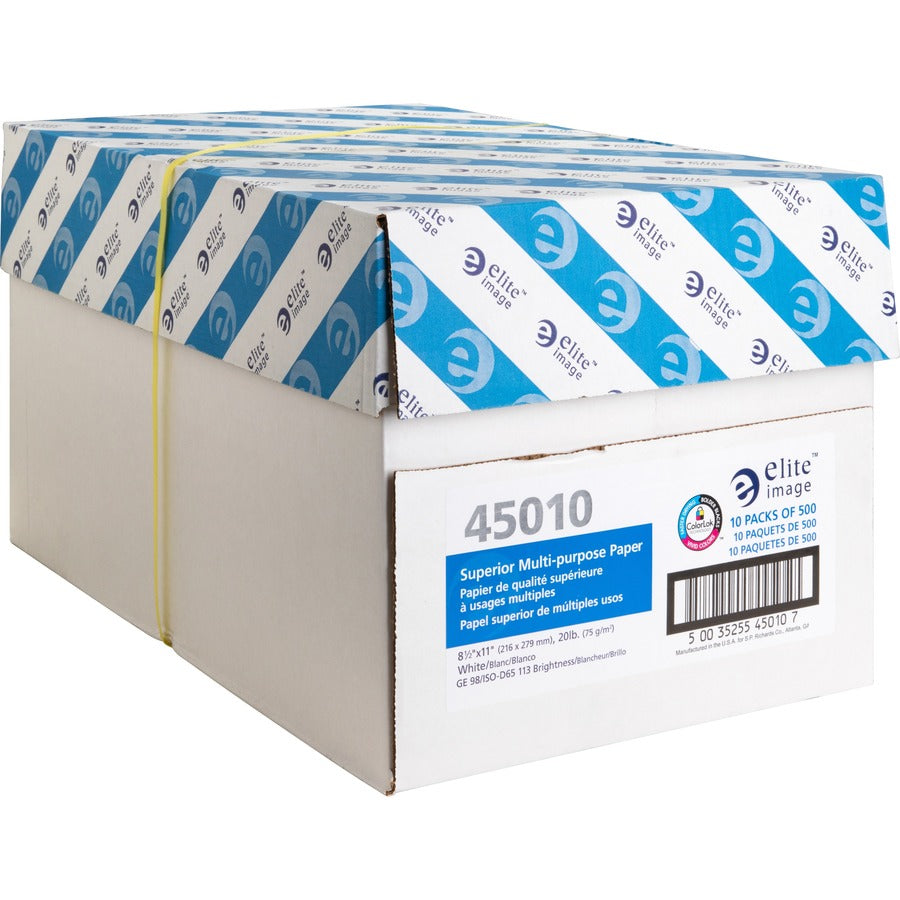 Elite Image Multipurpose Paper - White - 98 Brightness - Letter - 8 1/2" x 11" - 20 lb Basis Weight - 10 / Carton