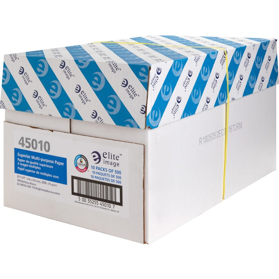 Elite Image Multipurpose Paper - White - 98 Brightness - Letter - 8 1/2" x 11" - 20 lb Basis Weight - 10 / Carton