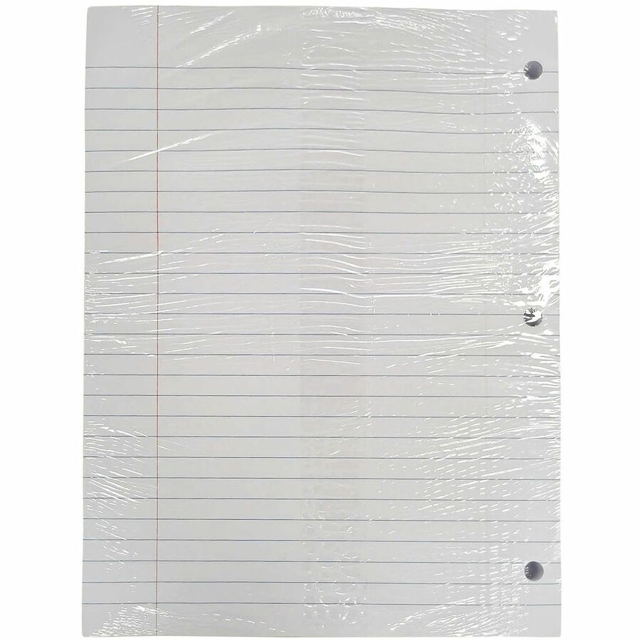 Sparco 3-hole Punched Filler Paper - 200 Sheets - Wide Ruled Front Ruling - Ruled Red Margin - 16 lb Basis Weight - 200 